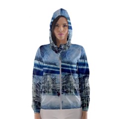 Storm Weather Nature Thunderstorm Hooded Wind Breaker (women) by Celenk