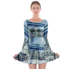 Storm Weather Nature Thunderstorm Long Sleeve Skater Dress