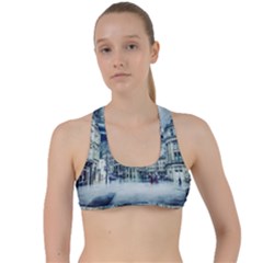 Storm Weather Nature Thunderstorm Criss Cross Racerback Sports Bra