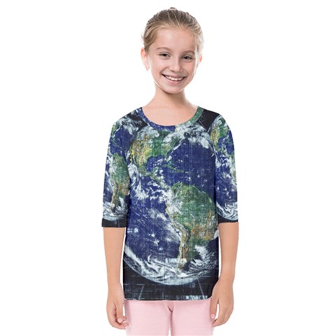 Earth Internet Globalisation Kids  Quarter Sleeve Raglan Tee by Celenk