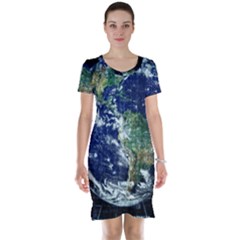 Earth Internet Globalisation Short Sleeve Nightdress by Celenk