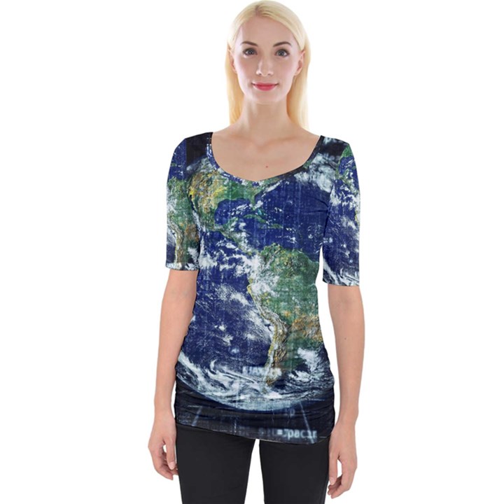 Earth Internet Globalisation Wide Neckline Tee