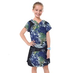 Earth Internet Globalisation Kids  Drop Waist Dress by Celenk