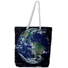 Earth Internet Globalisation Full Print Rope Handle Tote (large)