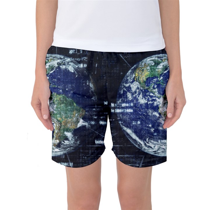 Earth Internet Globalisation Women s Basketball Shorts