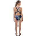 Earth Internet Globalisation Cut-Out Back One Piece Swimsuit View2