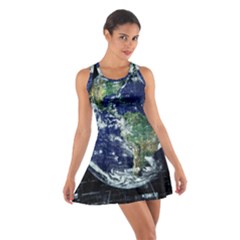 Earth Internet Globalisation Cotton Racerback Dress by Celenk