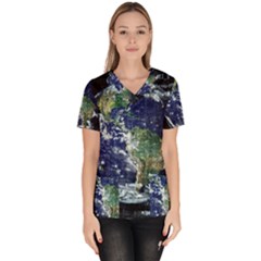 Earth Internet Globalisation Scrub Top