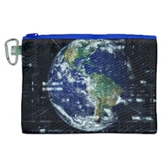 Earth Internet Globalisation Canvas Cosmetic Bag (xl)