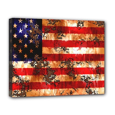 American Flag Usa Symbol National Canvas 14  X 11  by Celenk