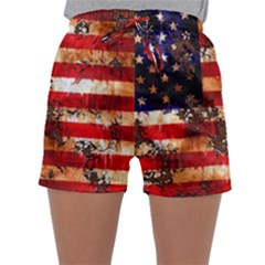 American Flag Usa Symbol National Sleepwear Shorts by Celenk