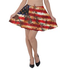 American Flag Usa Symbol National Velvet Skater Skirt