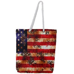 American Flag Usa Symbol National Full Print Rope Handle Tote (large) by Celenk