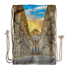 Abbey Ruin Architecture Medieval Drawstring Bag (large) by Celenk