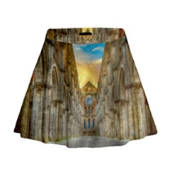 Abbey Ruin Architecture Medieval Mini Flare Skirt by Celenk