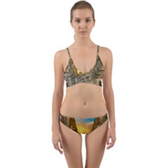 Abbey Ruin Architecture Medieval Wrap Around Bikini Set by Celenk