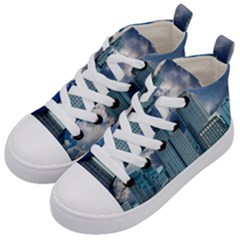 Tower Blocks Skyscraper City Modern Kid s Mid-top Canvas Sneakers