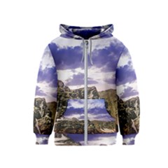 Mountain Snow Landscape Winter Kids  Zipper Hoodie