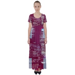 London England City High Waist Short Sleeve Maxi Dress by Celenk