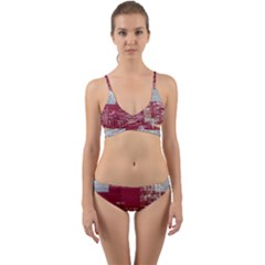 London England City Wrap Around Bikini Set by Celenk