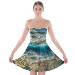 Canyon Mountain Landscape Nature Strapless Bra Top Dress by Celenk