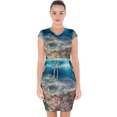 Canyon Mountain Landscape Nature Capsleeve Drawstring Dress  by Celenk