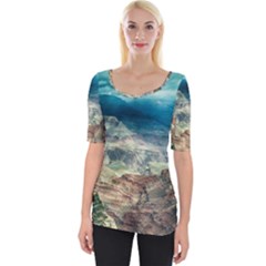 Canyon Mountain Landscape Nature Wide Neckline Tee