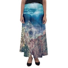 Canyon Mountain Landscape Nature Flared Maxi Skirt