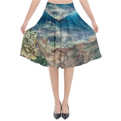 Canyon Mountain Landscape Nature Flared Midi Skirt by Celenk