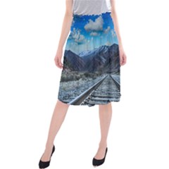 Nature Landscape Mountains Slope Midi Beach Skirt by Celenk