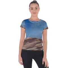 Sand Dune Desert Landscape Dry Short Sleeve Sports Top 