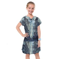 Storm Damage Disaster Weather Kids  Drop Waist Dress by Celenk