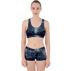 Storm Damage Disaster Weather Work It Out Sports Bra Set by Celenk