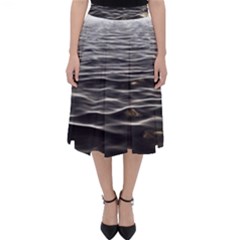 Texture Background Water Folding Skater Skirt