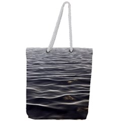 Texture Background Water Full Print Rope Handle Tote (large)