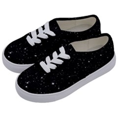 Black Background Texture Stars Kids  Classic Low Top Sneakers by Celenk