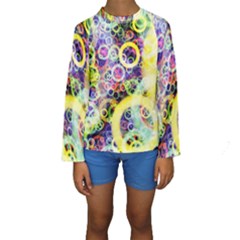 Background Texture Rings Kids  Long Sleeve Swimwear by Celenk