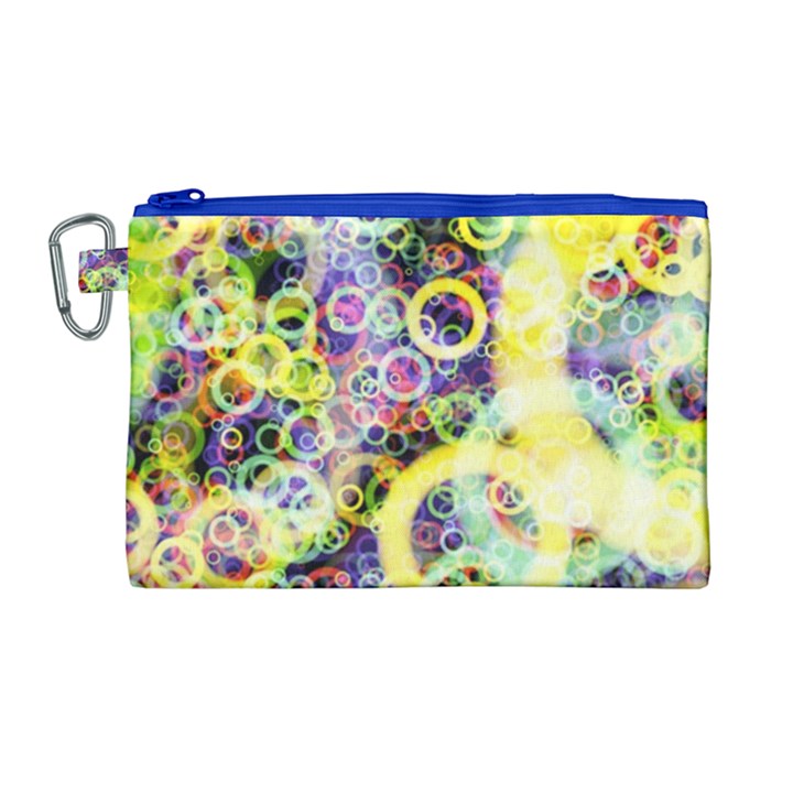 Background Texture Rings Canvas Cosmetic Bag (Large)