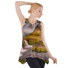 Nature Mountains Cliff Waterfall Side Drop Tank Tunic by Celenk