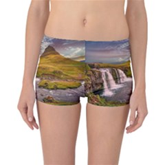 Nature Mountains Cliff Waterfall Reversible Boyleg Bikini Bottoms