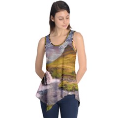 Nature Mountains Cliff Waterfall Sleeveless Tunic