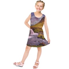 Nature Mountains Cliff Waterfall Kids  Tunic Dress