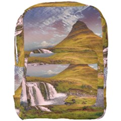 Nature Mountains Cliff Waterfall Full Print Backpack