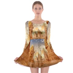 Canyon Desert Landscape Scenic Long Sleeve Skater Dress by Celenk