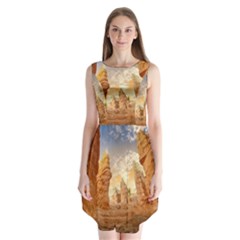 Canyon Desert Landscape Scenic Sleeveless Chiffon Dress   by Celenk