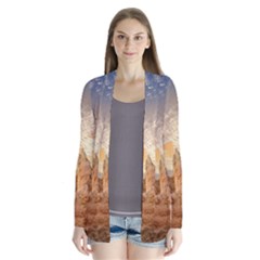 Canyon Desert Landscape Scenic Drape Collar Cardigan by Celenk