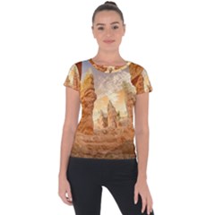 Canyon Desert Landscape Scenic Short Sleeve Sports Top  by Celenk