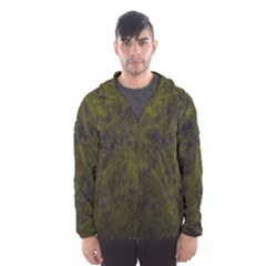 Green Background Texture Grunge Hooded Wind Breaker (men) by Celenk