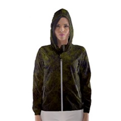 Green Background Texture Grunge Hooded Wind Breaker (women) by Celenk