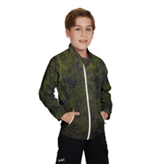 Green Background Texture Grunge Wind Breaker (kids) by Celenk